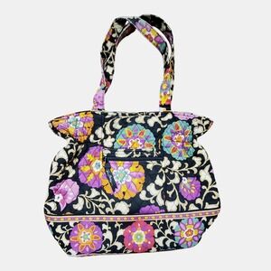 Vera Bradley Suzani Laura Retro Multicolor Floral Black Cinch Shoulder Bag